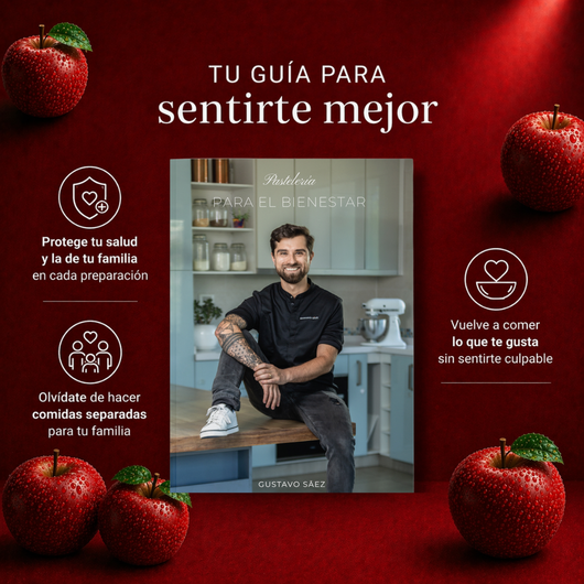 Libro "Pastelería para el Bienestar" + 4 libros digitales (Sin gluten, sin lactosa, sin azúcar y más) + Envío GRATIS + Lista de proveedores de REGALO