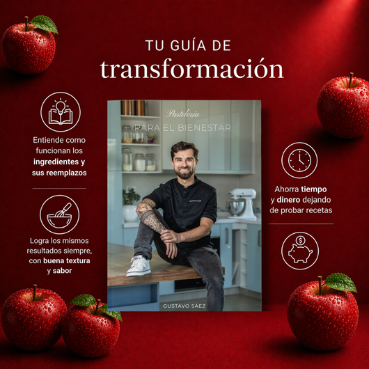 Libro "Pastelería para el Bienestar" + 4 libros digitales (Sin gluten, sin lactosa, sin azúcar y más) + Envío GRATIS + Lista de proveedores de REGALO